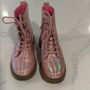 Old Navy Iridescent Pink Combat Boots